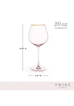 Twine Rose Crystal Red Wine Glass Set -Twine Outlet Store Belk 596