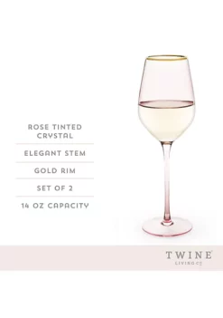 Twine Rose Crystal White Wine Glass Set -Twine Outlet Store Belk 601