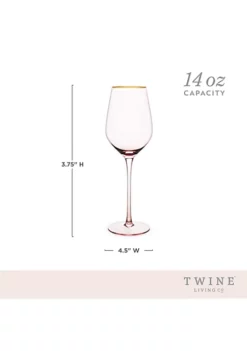 Twine Rose Crystal White Wine Glass Set -Twine Outlet Store Belk 602