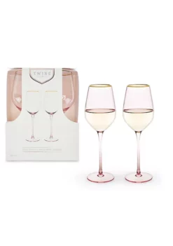 Twine Rose Crystal White Wine Glass Set -Twine Outlet Store Belk 603