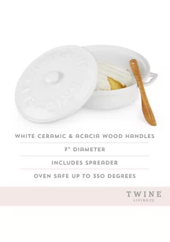 Twine Ceramic Brie Baker & Acacia Wood Spreader Set -Twine Outlet Store Belk 644