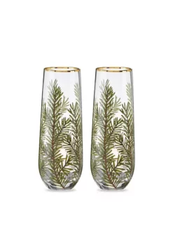 Twine Woodland Stemless Champagne Flute Set