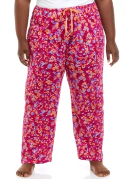 HUE® Plus Size Flowing Floral Pajama Pants