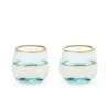 Twine Aqua Bubble Stemless Wine Glass Set