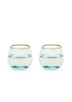 Twine Aqua Bubble Stemless Wine Glass Set -Twine Outlet Store Belk 687