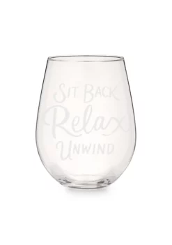 Twine Sit Back and Relax Stemless Wine Glass
