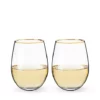Twine Gilded Stemless Wine Glass Set