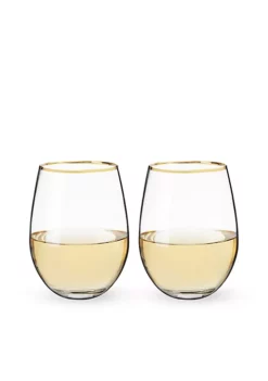 Twine Gilded Stemless Wine Glass Set