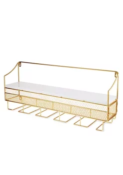 Twine Gold Wall Mounted Wine Rack & Cork Storage Living