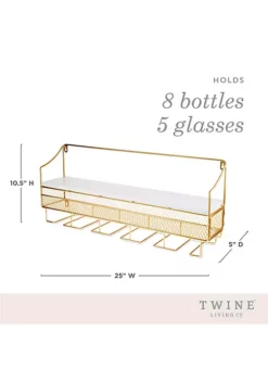 Twine Gold Wall Mounted Wine Rack & Cork Storage Living -Twine Outlet Store Belk 802