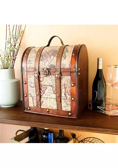 Twine 6 Bottle Old World Wooden Wine Box 2 Twine 6 Bottle Old World Wooden Wine Box - Image 2