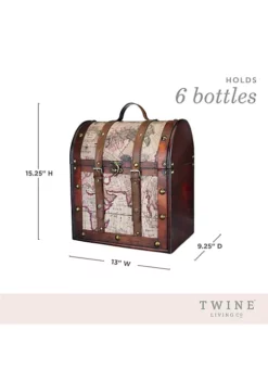 Twine 6 Bottle Old World Wooden Wine Box 8 Twine 6 Bottle Old World Wooden Wine Box -Twine Outlet Store Belk 814