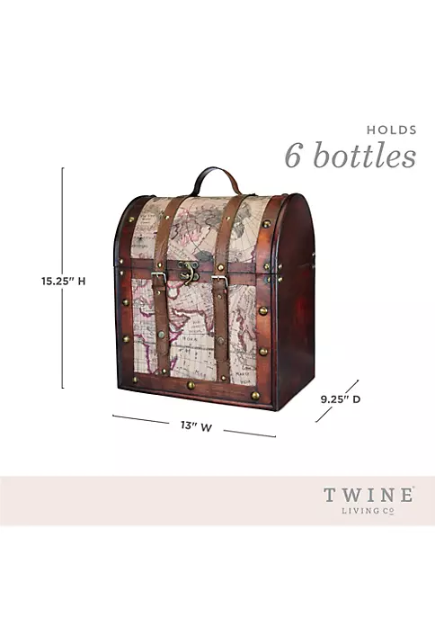Twine 6 Bottle Old World Wooden Wine Box 4 Twine 6 Bottle Old World Wooden Wine Box - Image 4