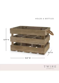 Twine Wooden 6-Bottle Crate -Twine Outlet Store Belk 833