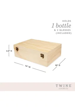 Twine Celebrate Wood Champagne Box with Set of Flutes -Twine Outlet Store Belk 838