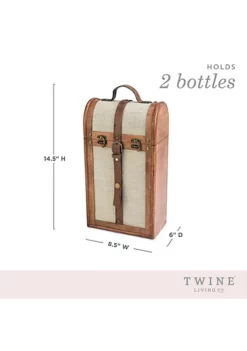 Twine 2-Bottle Vintage Trunk Wine Box -Twine Outlet Store Belk 852