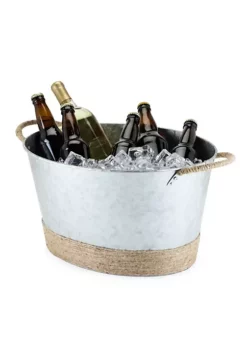 Twine Jute Rope Wrapped Galvanized Tub