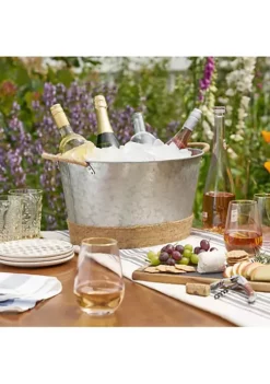 Twine Jute Rope Wrapped Galvanized Tub -Twine Outlet Store Belk 861