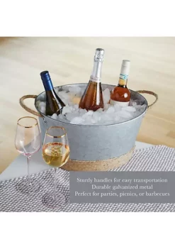 Twine Jute Rope Wrapped Galvanized Tub -Twine Outlet Store Belk 863