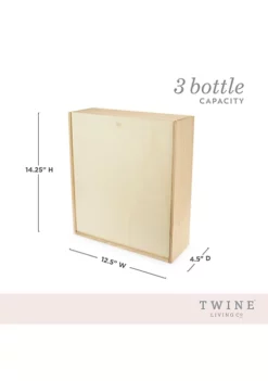 Twine 3-Bottle Wood Wine Box -Twine Outlet Store Belk 891