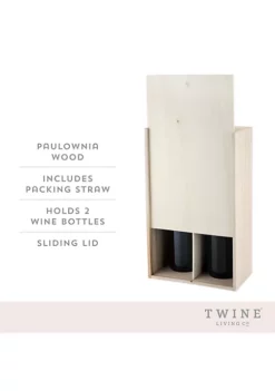 Twine 2-Bottle Paulownia Wood Wine Box -Twine Outlet Store Belk 911