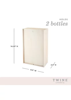 Twine 2-Bottle Paulownia Wood Wine Box -Twine Outlet Store Belk 912