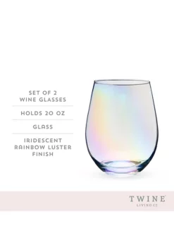 Twine Luster Stemless Wine Glass Set -Twine Outlet Store Belk 916
