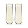 Twine Gilded Stemless Champagne Flute Set
