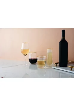 Twine Gilded Stemless Champagne Flute Set -Twine Outlet Store Belk 935