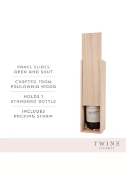 Twine 1-Bottle Wooden Wine Box -Twine Outlet Store Belk 976