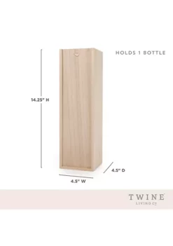 Twine 1-Bottle Wooden Wine Box -Twine Outlet Store Belk 977