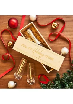 Twine Holiday Spirit 1 Bottle Wooden Box -Twine Outlet Store Belk 984